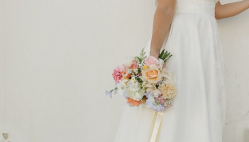 Pastel wildflower wedding bouquet