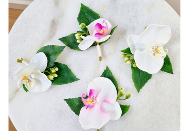 Real-touch Orchid Boutonniere & Corsage