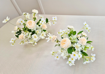 Table Centrepiece - White Green Blush