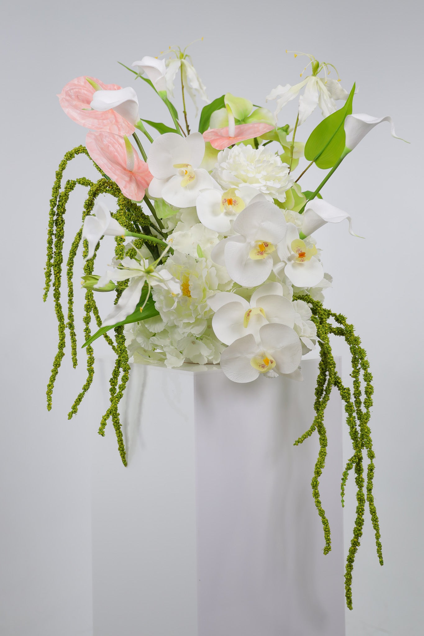 lyon lily flower Lyon Arrangement (romantic modern flowers in soft white, blush & green –  Poppy Fare