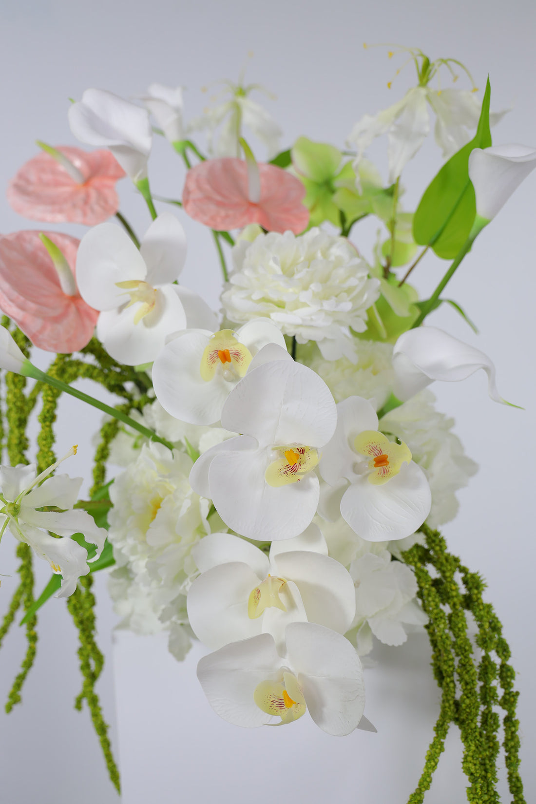 Lyon Arrangement (romantic modern flowers in soft white, blush & green)