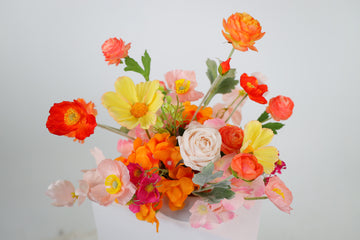 Jaipur Arrangement (sunset colours with orange, yellow, pink tones)
