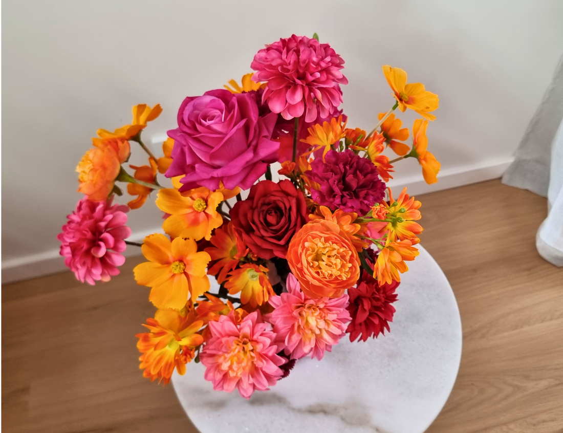 Rebecca Bouquet - Bright Orange Pink Red