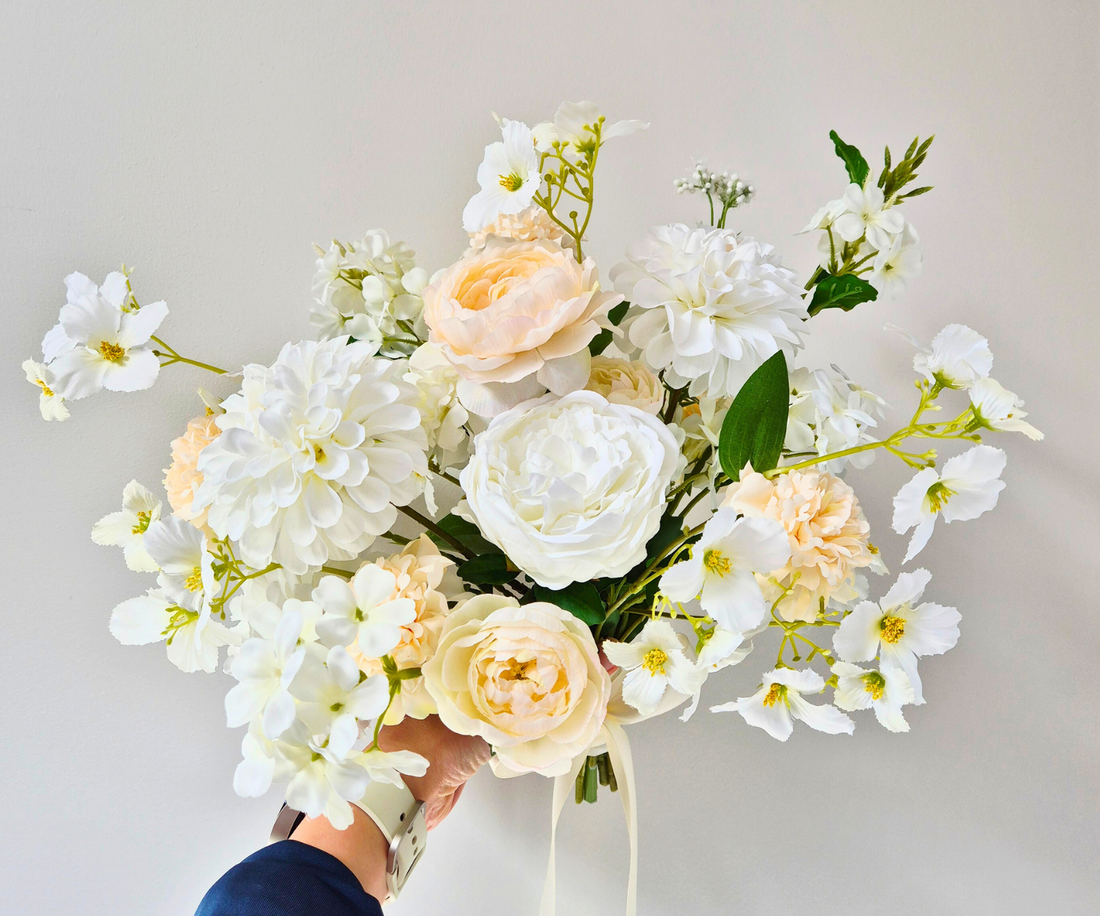 Jisoo Bouquet - White Peach & Green Garden Flowers